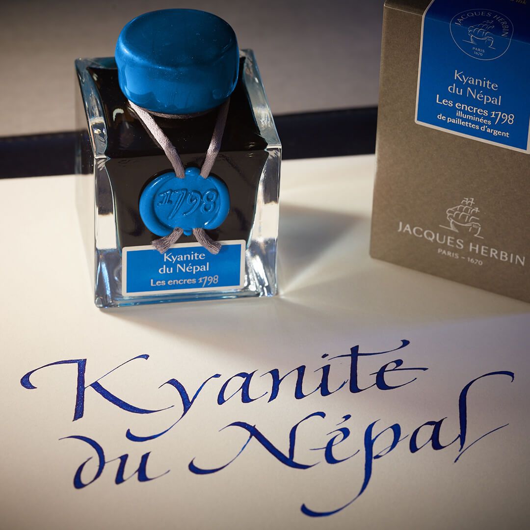 J. Herbin 1798 Fountain Pen Ink - "Kyanite du Népal" (Kyantie of Nepal) Ink - 50 ml. Bottle