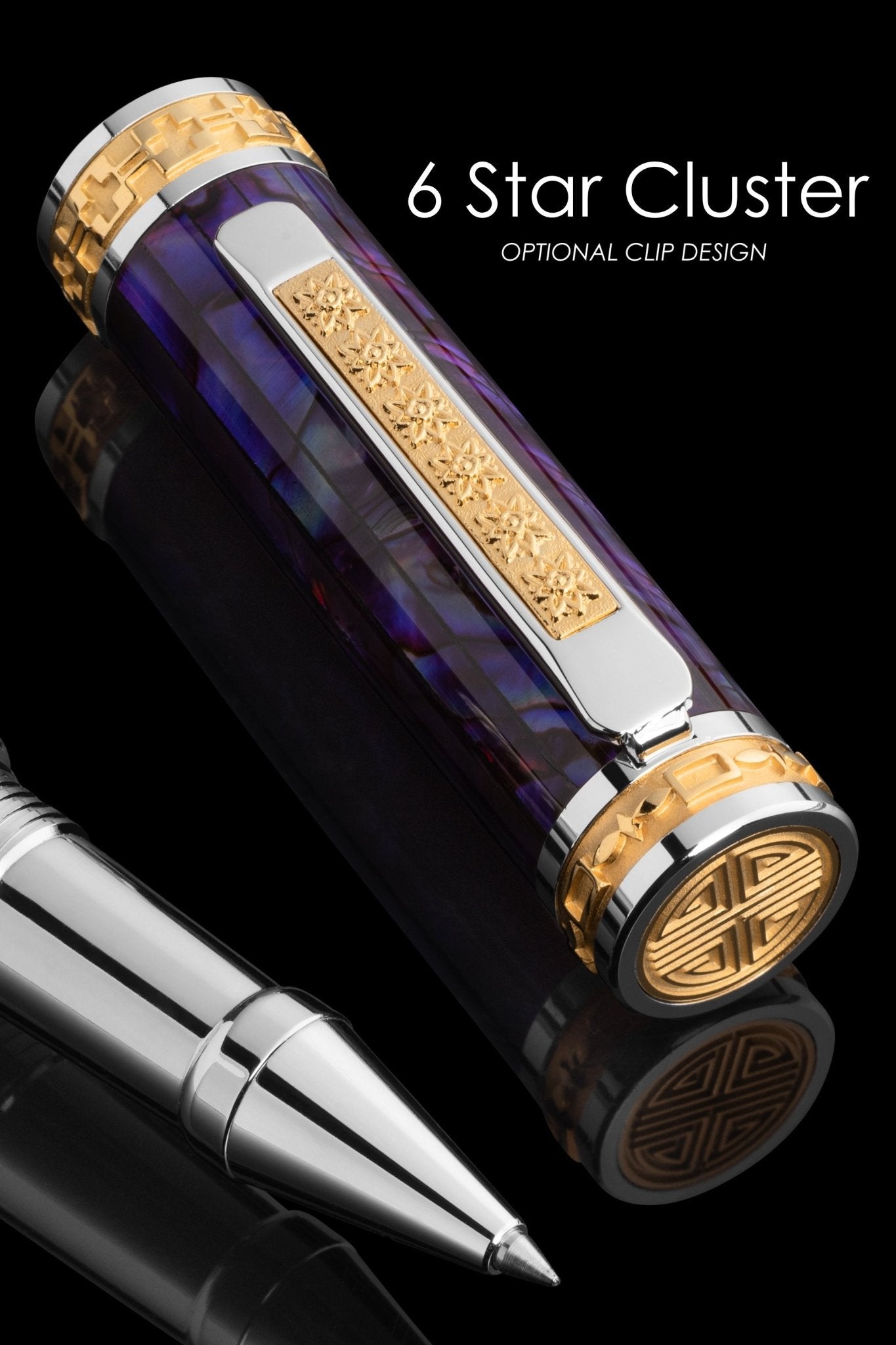 Closer Purple Abalone Shell Rollerball Pen