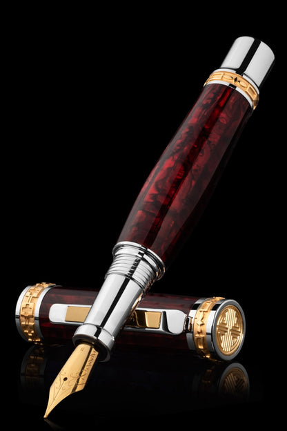 Closer Red Abalone Shell Fountain Pen