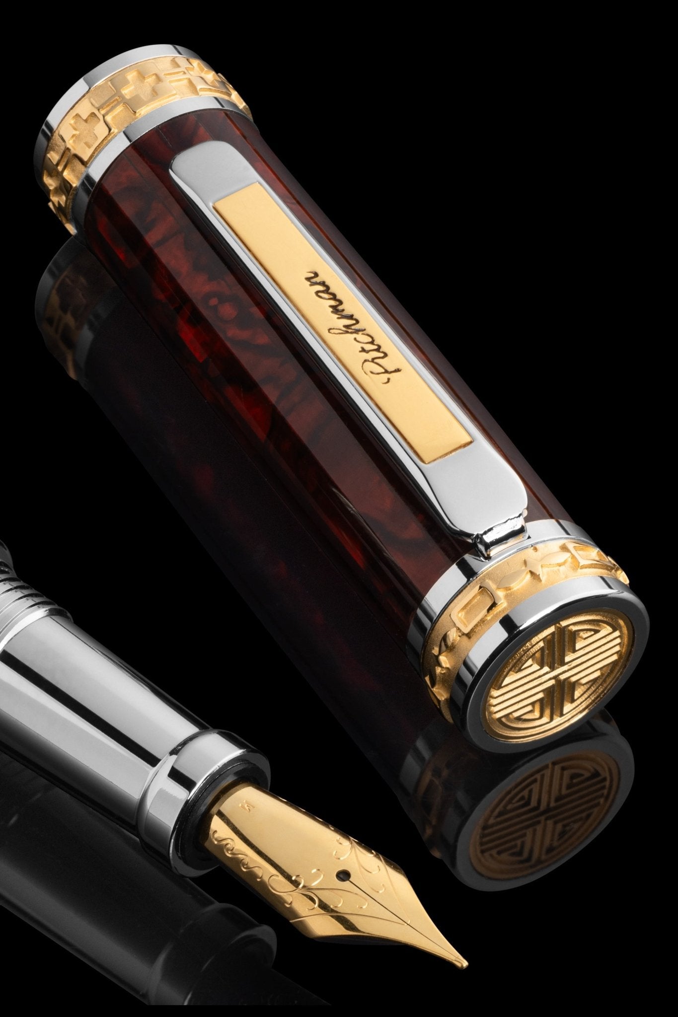 Closer Red Abalone Shell Fountain Pen