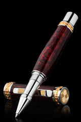 Closer Red Abalone Shell Rollerball Pen