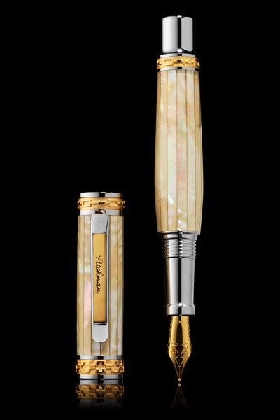 Pitchman Closer White Mother of Pearl Fountain Pen - 