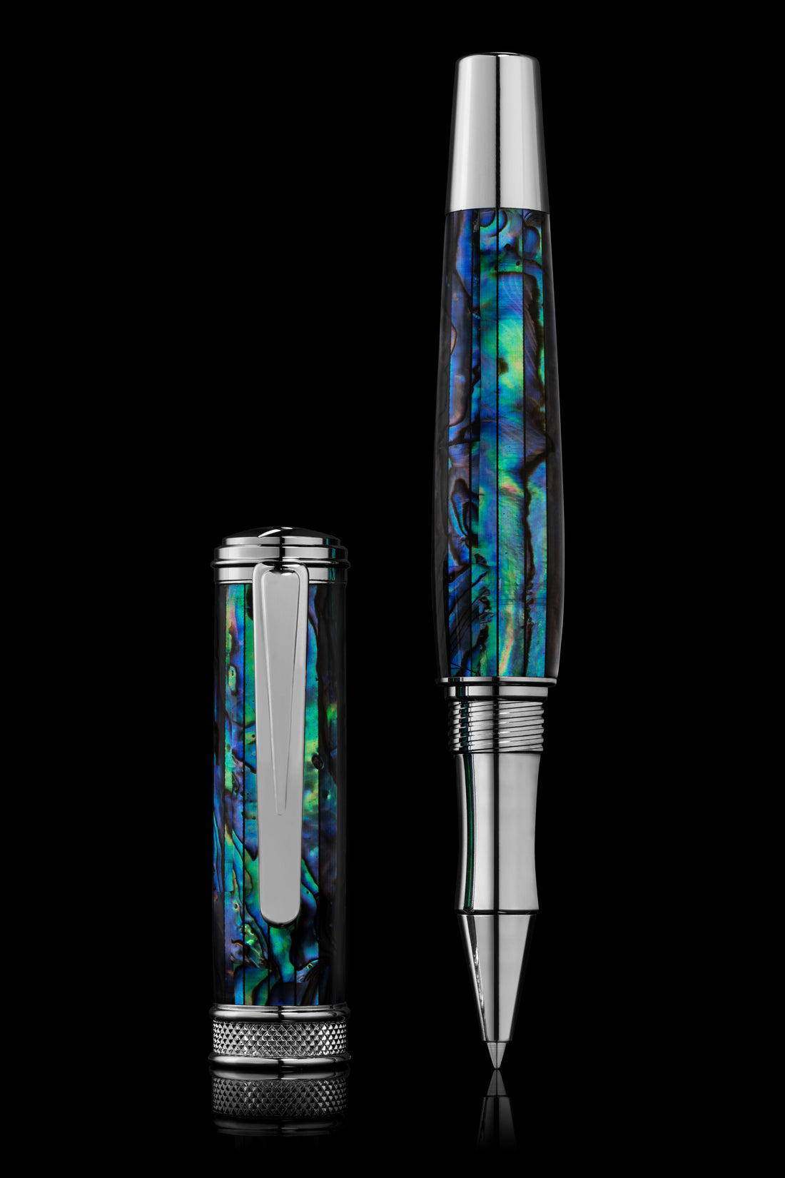 Nice Pen for Men | Pitchman Negotiator Rollerball Pen - Blue Abalone Shell