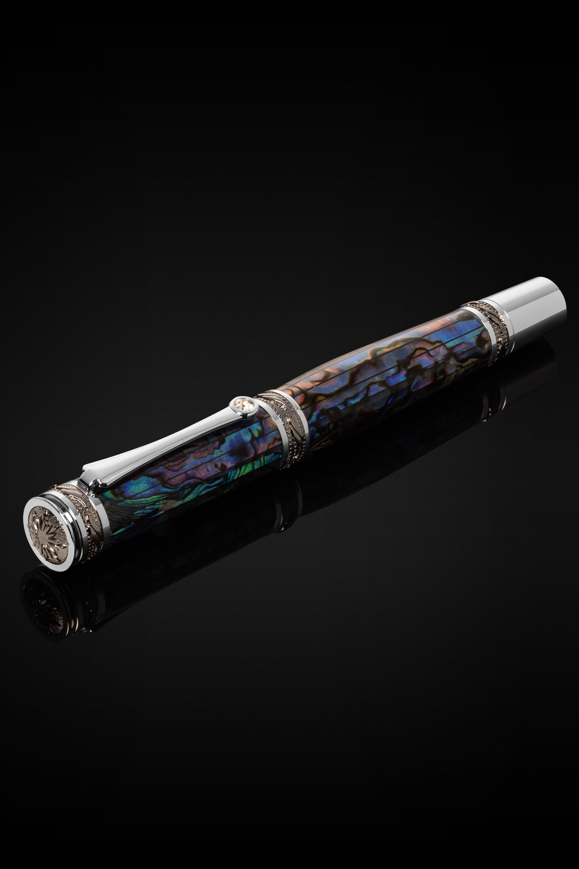 Tycoon Lustrous Blue Abalone Shell Rollerball Pen