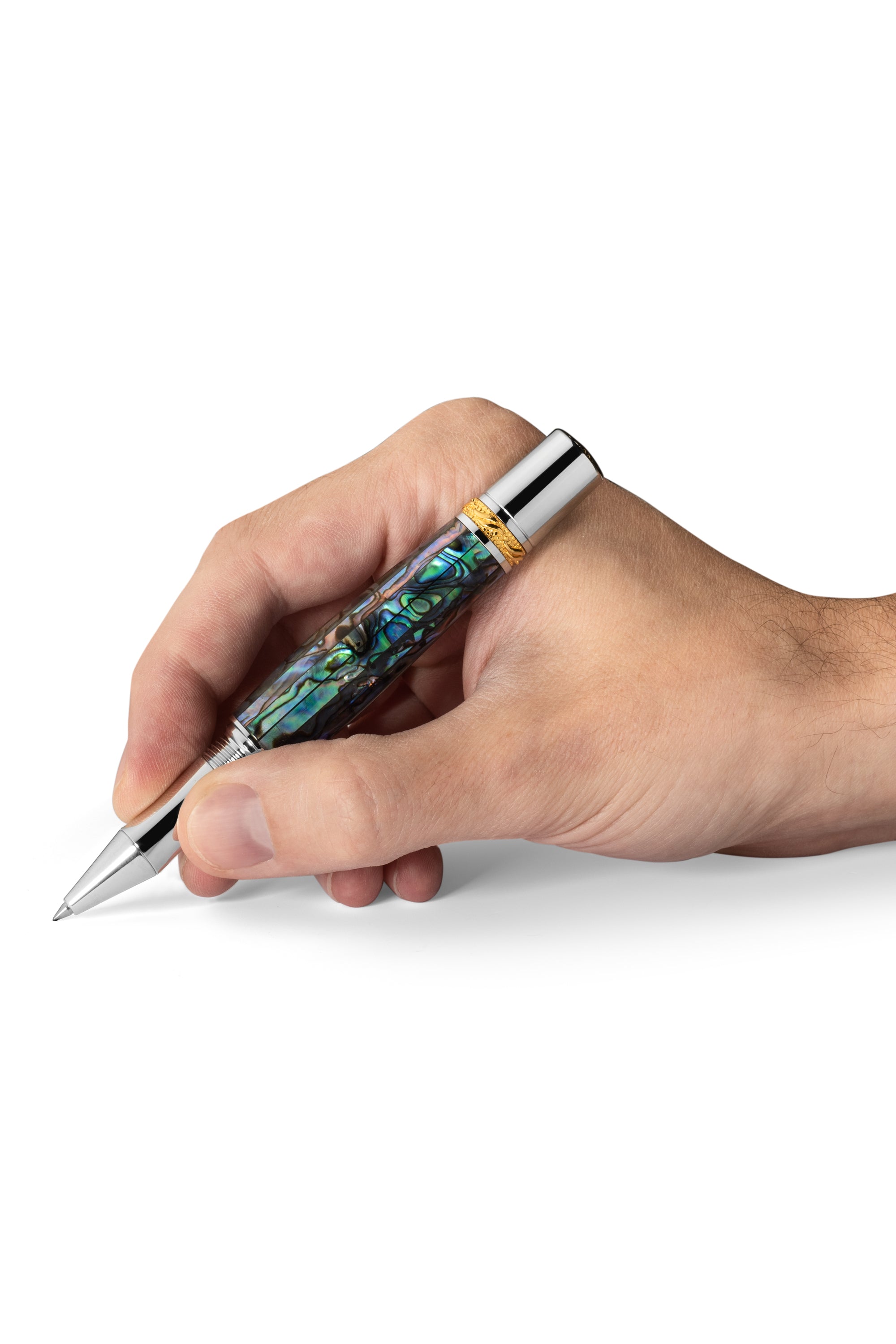 Tycoon Signature Blue Abalone Shell Rollerball Pen