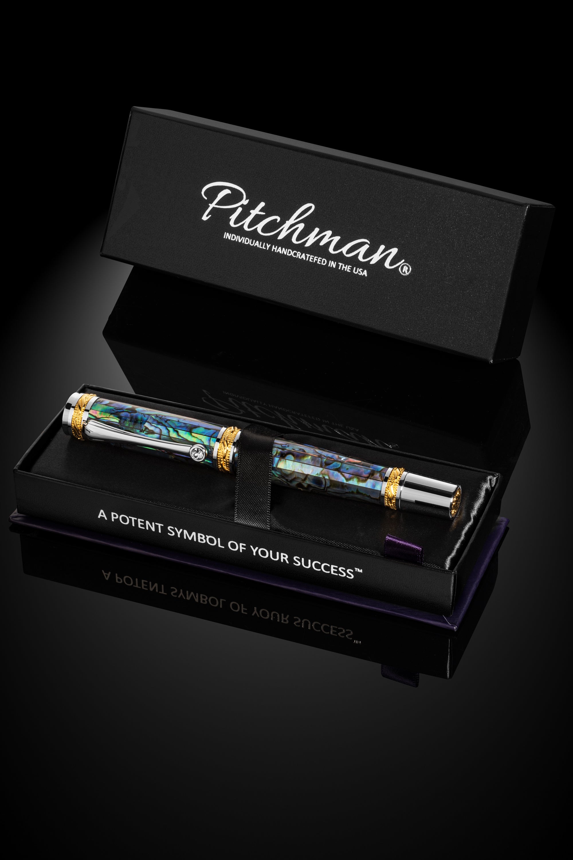 Tycoon Signature Blue Abalone Shell Rollerball Pen