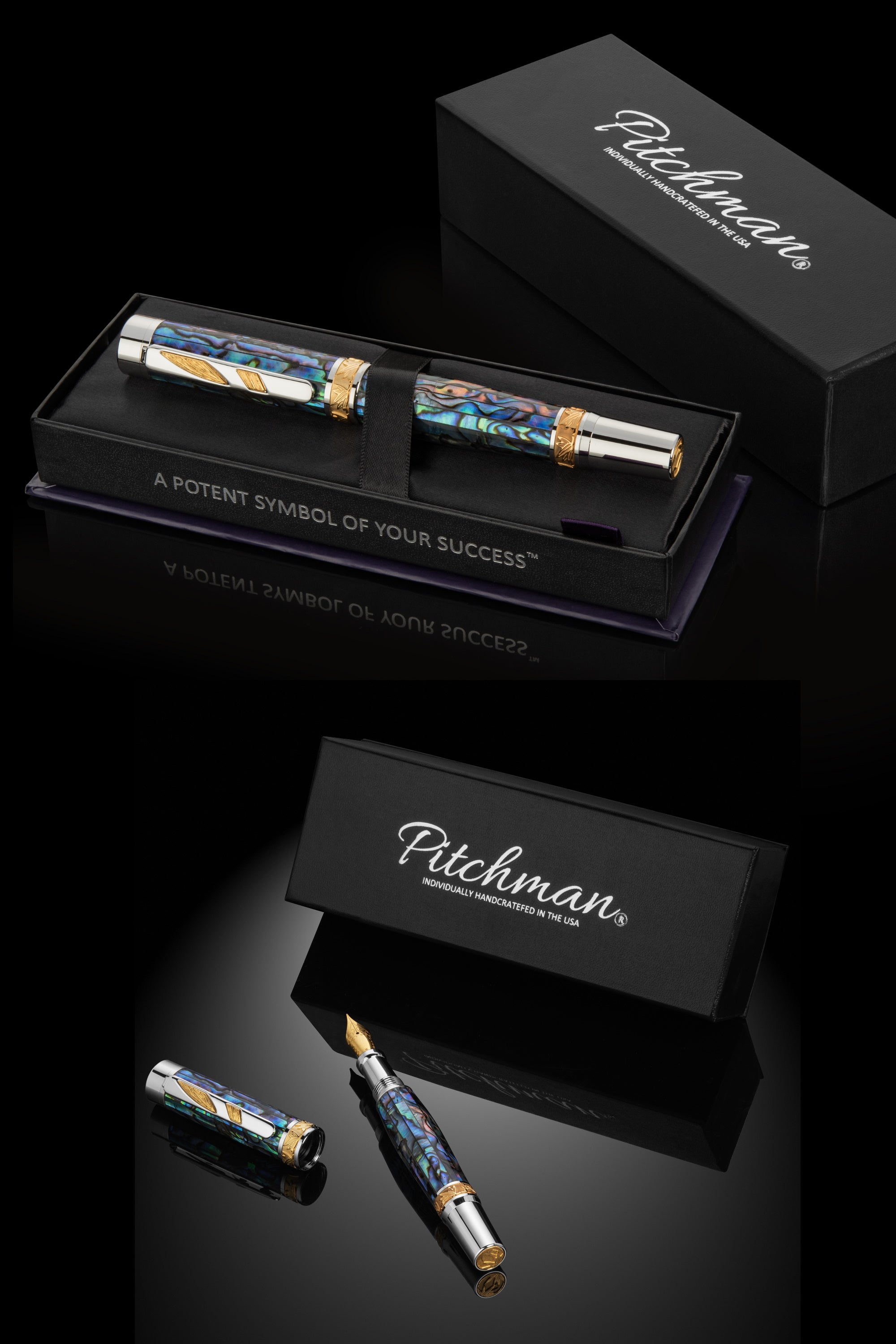 Rainmaker Blue Abalone Shell Rollerball Pen