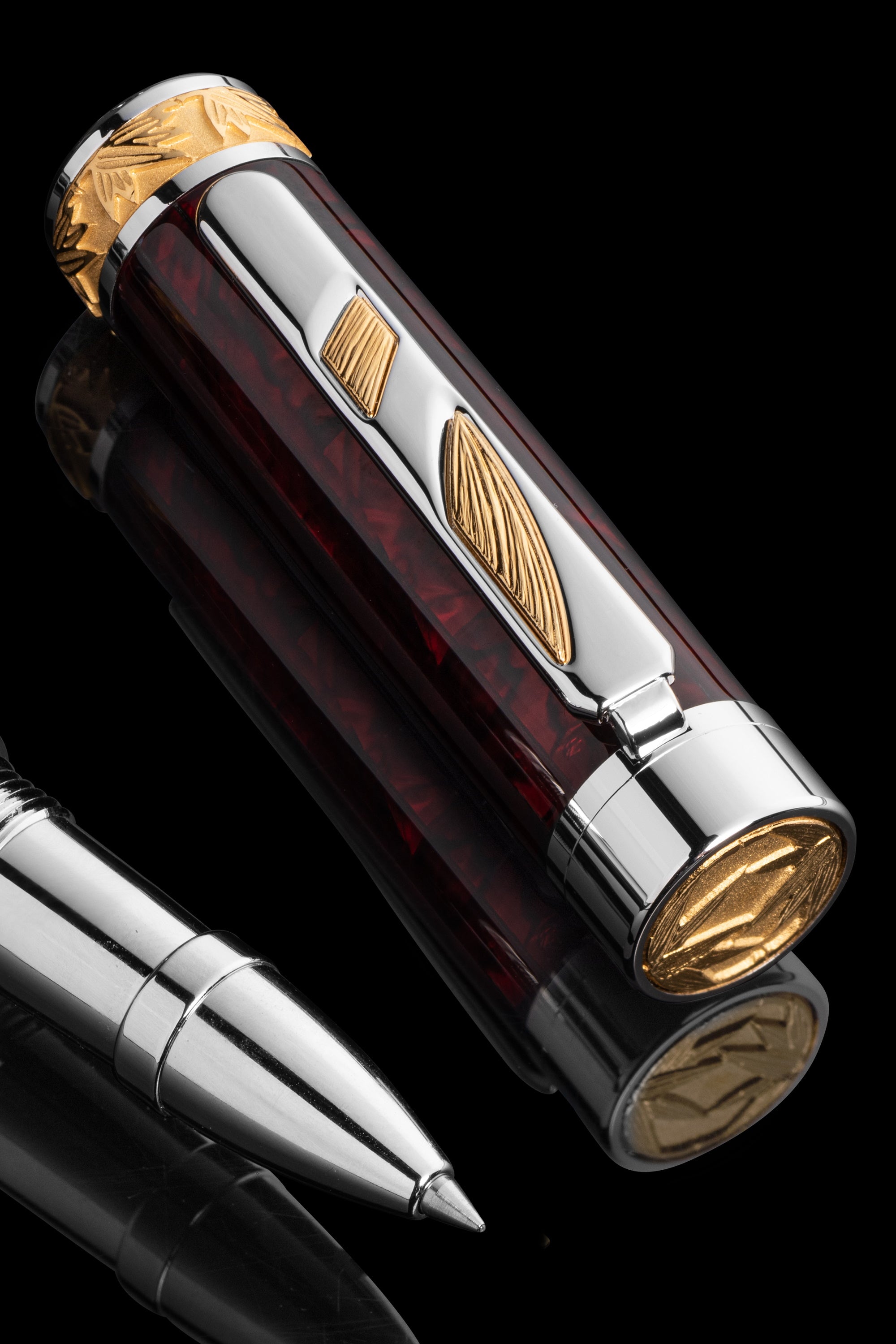 Rainmaker Red Abalone Shell Rollerball Pen