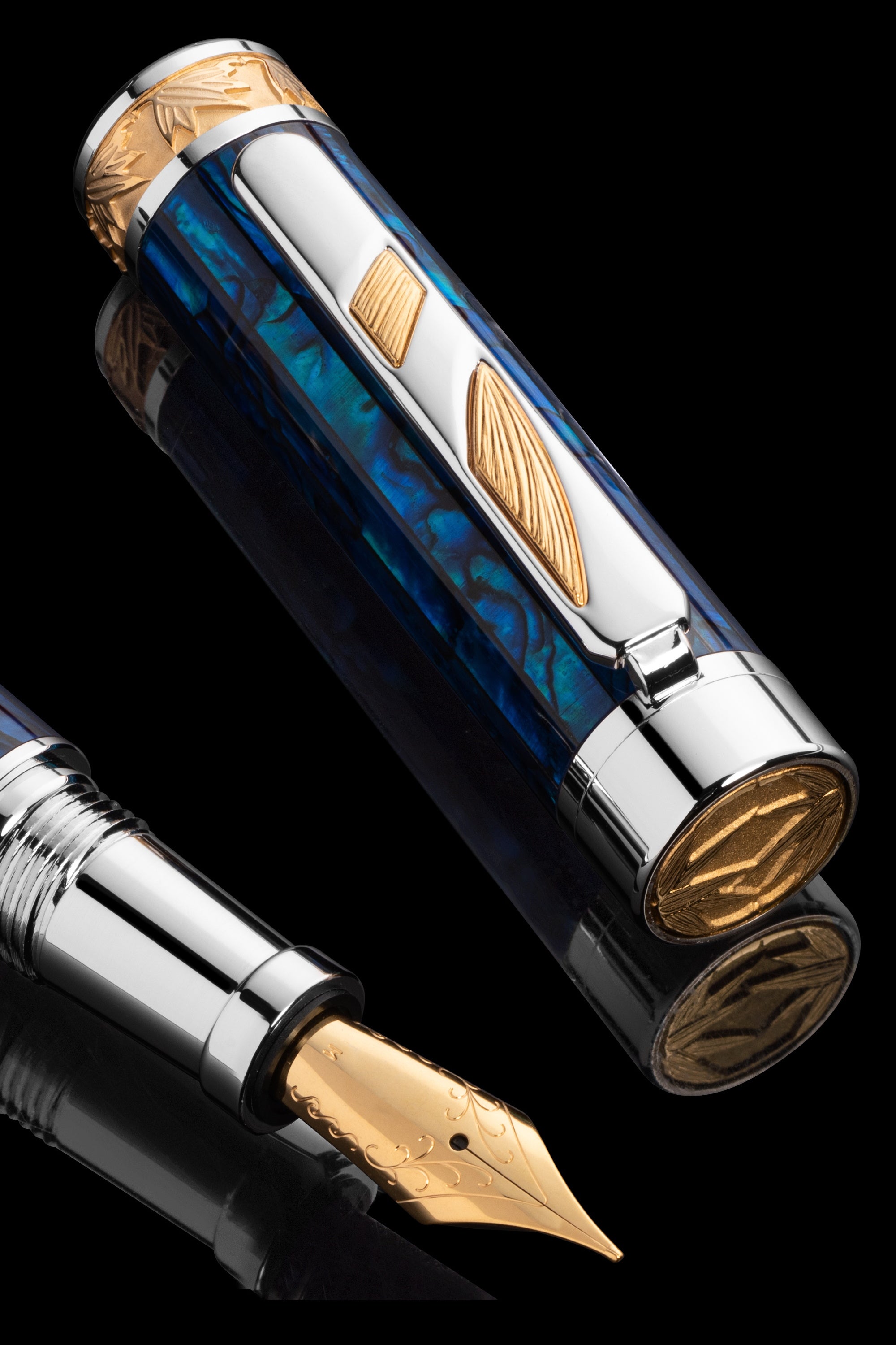 Rainmaker Sapphire Abalone Shell Fountain Pen