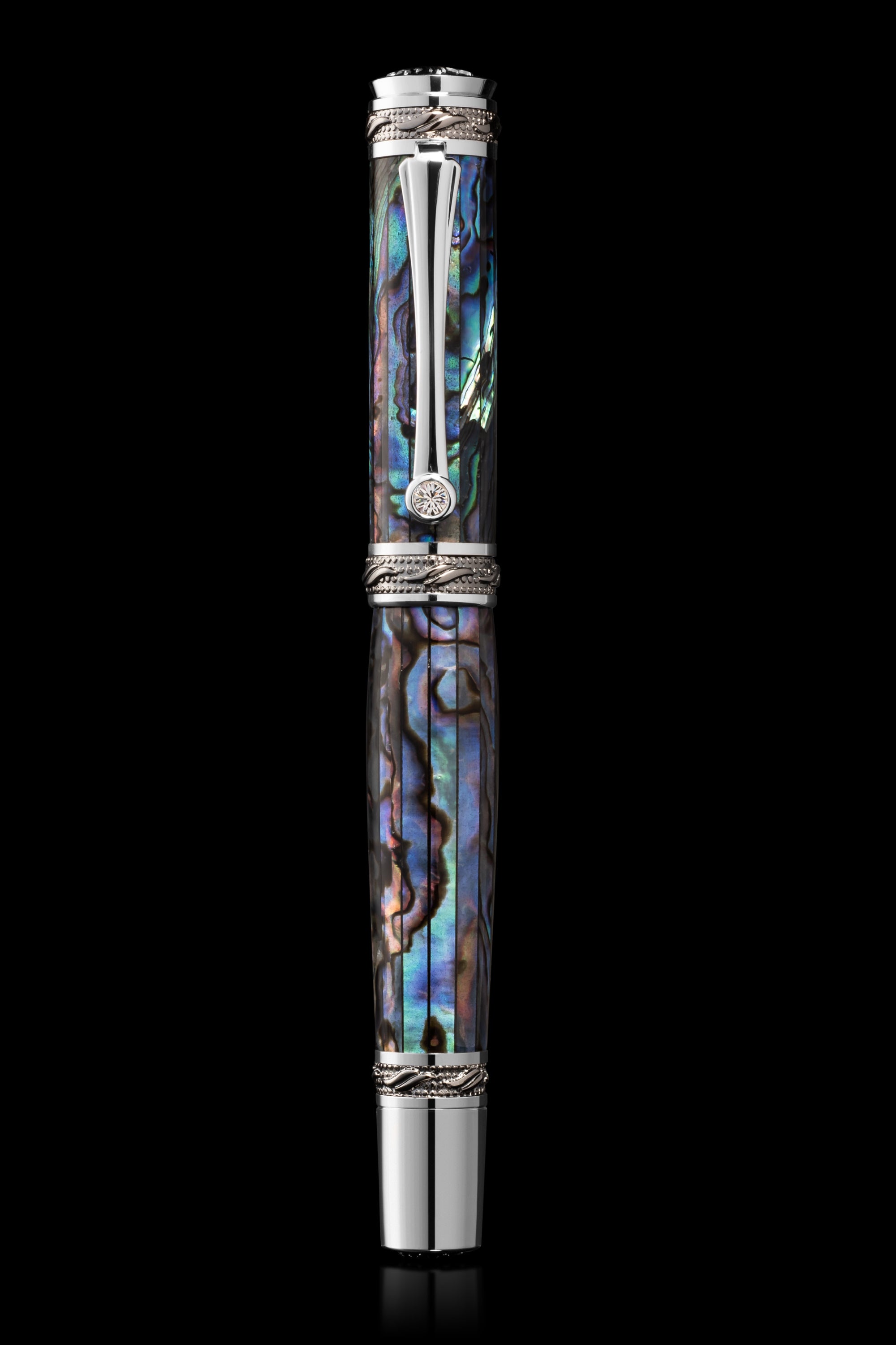 Tycoon Lustrous Blue Abalone Shell Fountain Pen