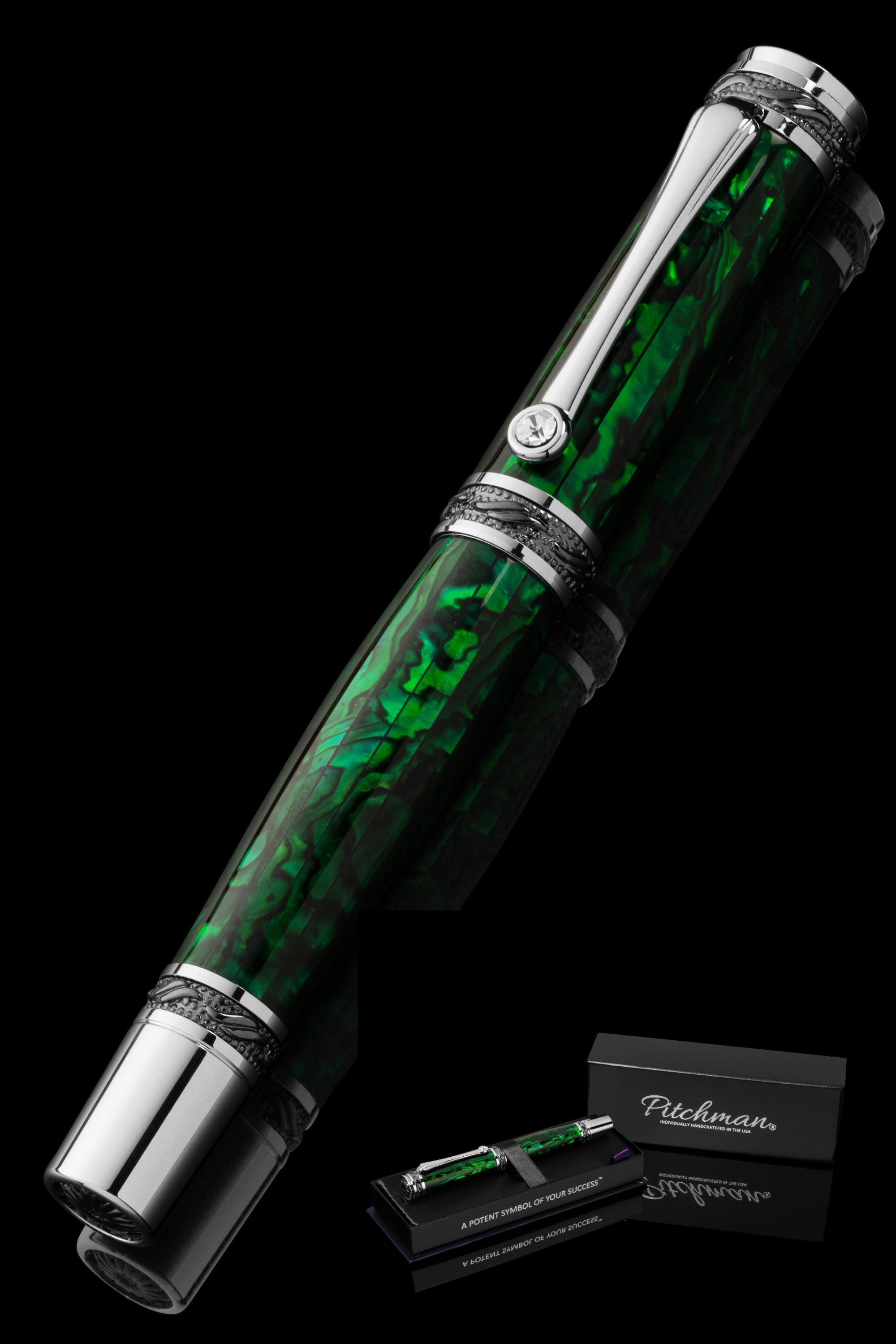 Tycoon Lustrous Emerald Abalone Shell Rollerball Pen