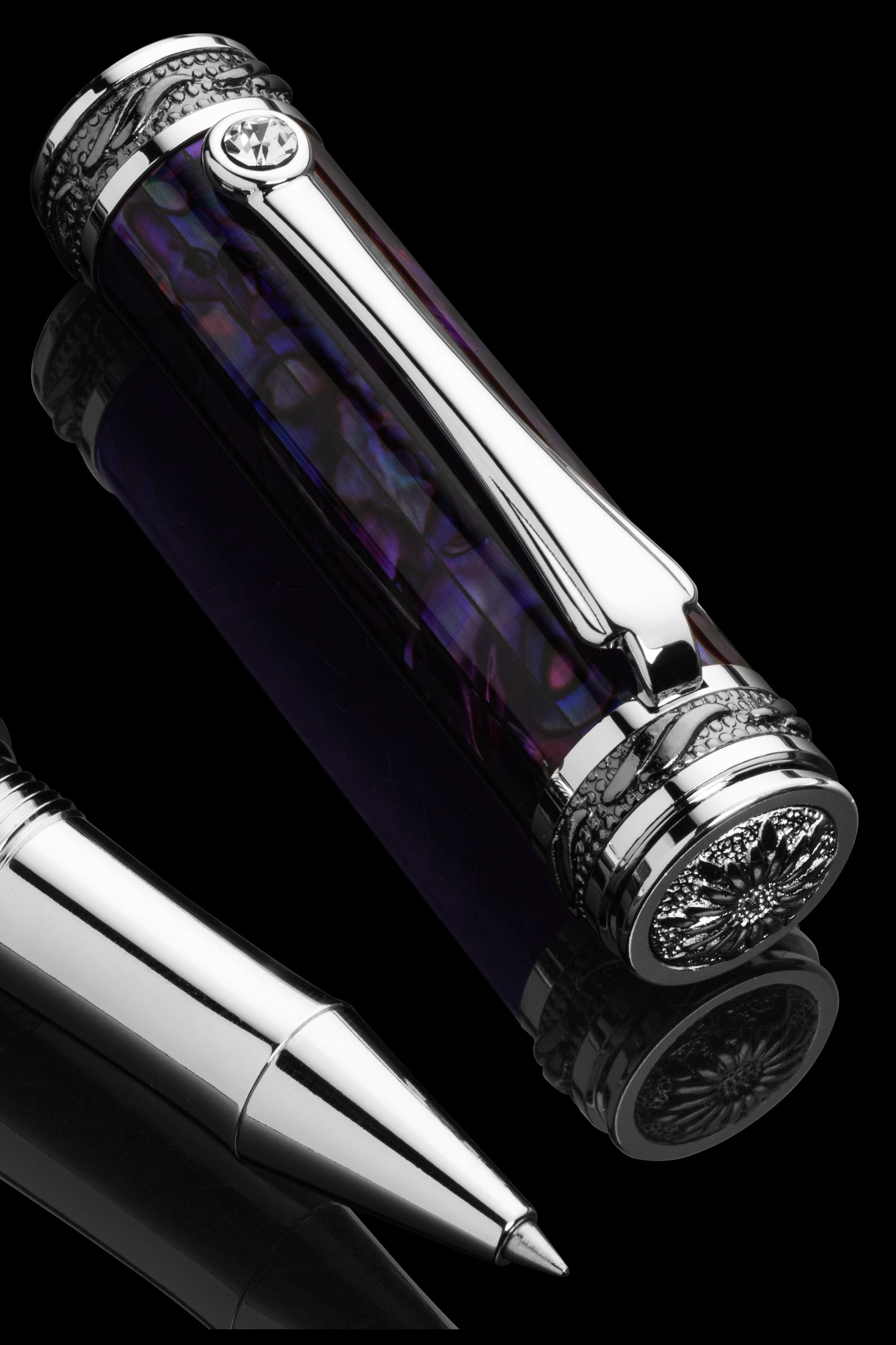 Tycoon Lustrous Purple Abalone Shell Rollerball Pen