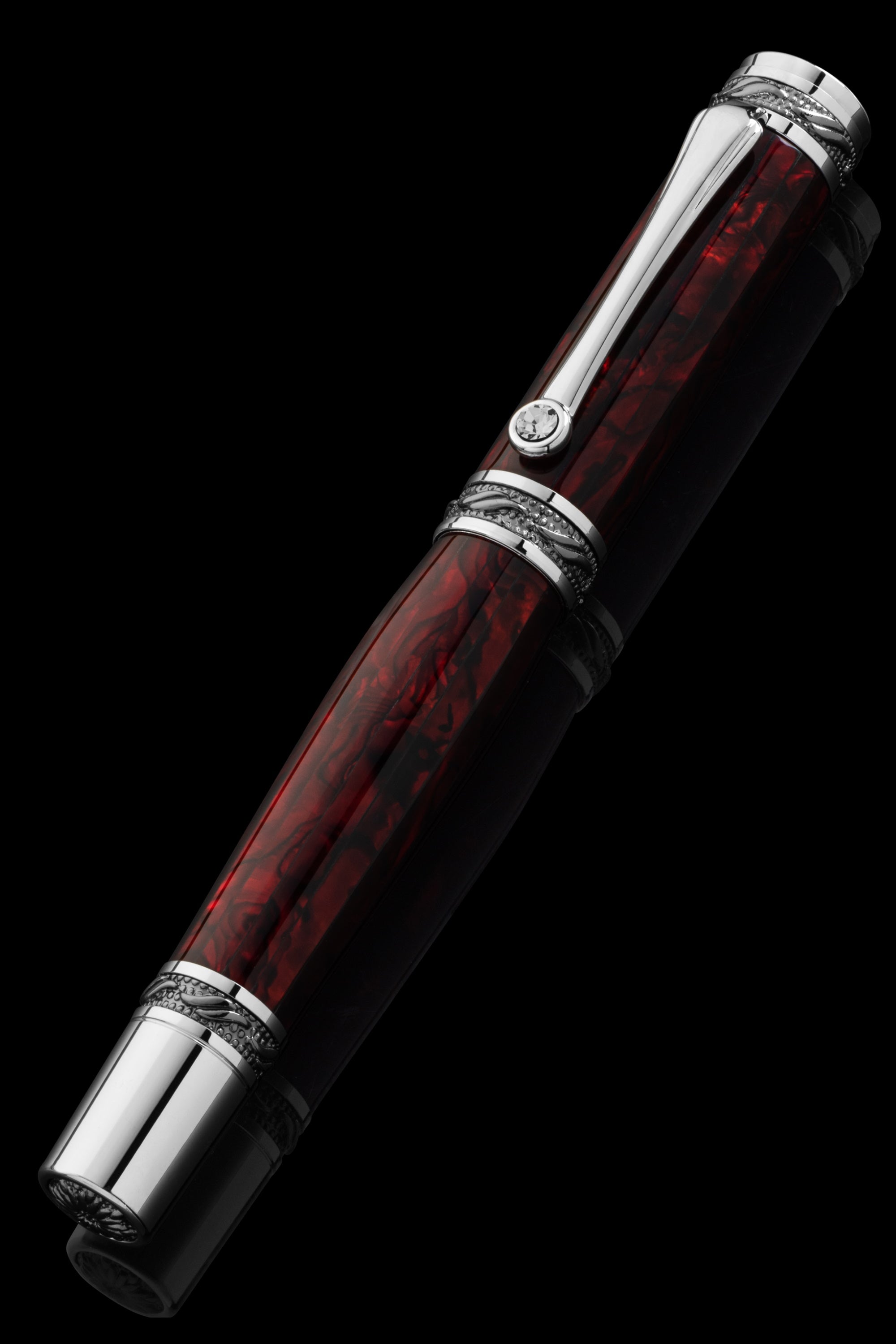 Tycoon Lustrous Red Abalone Shell Rollerball Pen