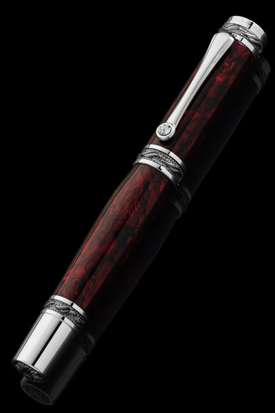 Tycoon Lustrous Red Abalone Shell Rollerball Pen