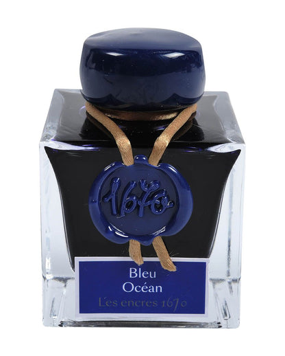 J. Herbin 1670 Fountain Pen Ink - Blue Ocean - 50 ml. Bottle